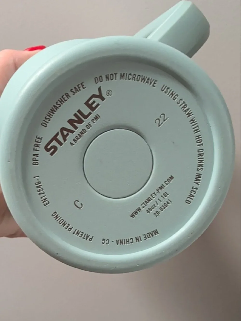 Stanley Travel Tumbler Pair in Seafoam Green and White with Handles